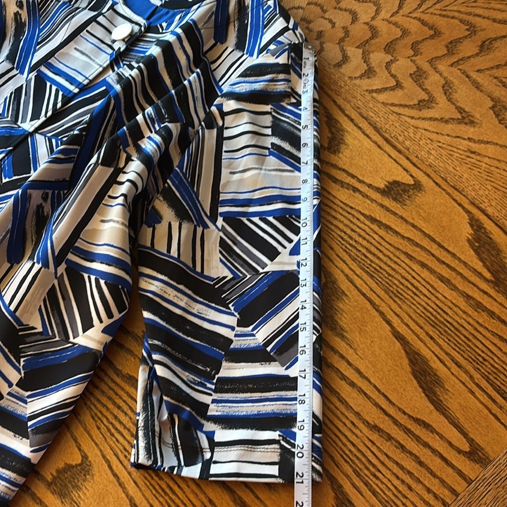 Kasper long modest royal blue, white and black dress jacket - Picture 5 of 10
